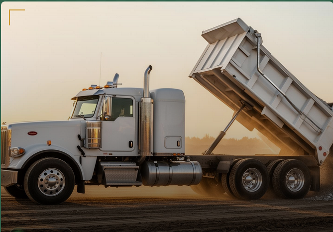 Dump truck delivering materials in Jefferson Parish